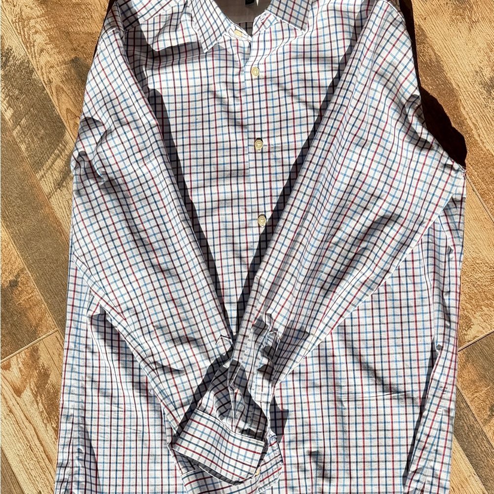 Banana Republic Factory Men's Checkered Shirt - Red, Blue, White